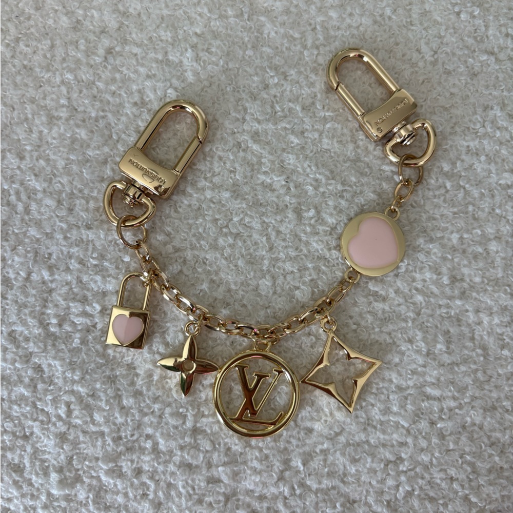 Gold and Pink Charm Purse Chain